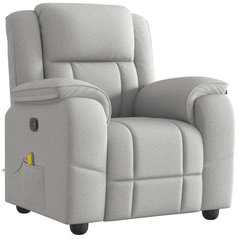 vidaXL καρέκλα ανάκλισης μασάζ Cloud Grey Fabric