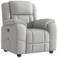 vidaXL καρέκλα ανάκλισης μασάζ Cloud Grey Fabric