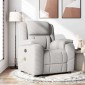 vidaXL καρέκλα ανάκλισης μασάζ Cloud Grey Fabric