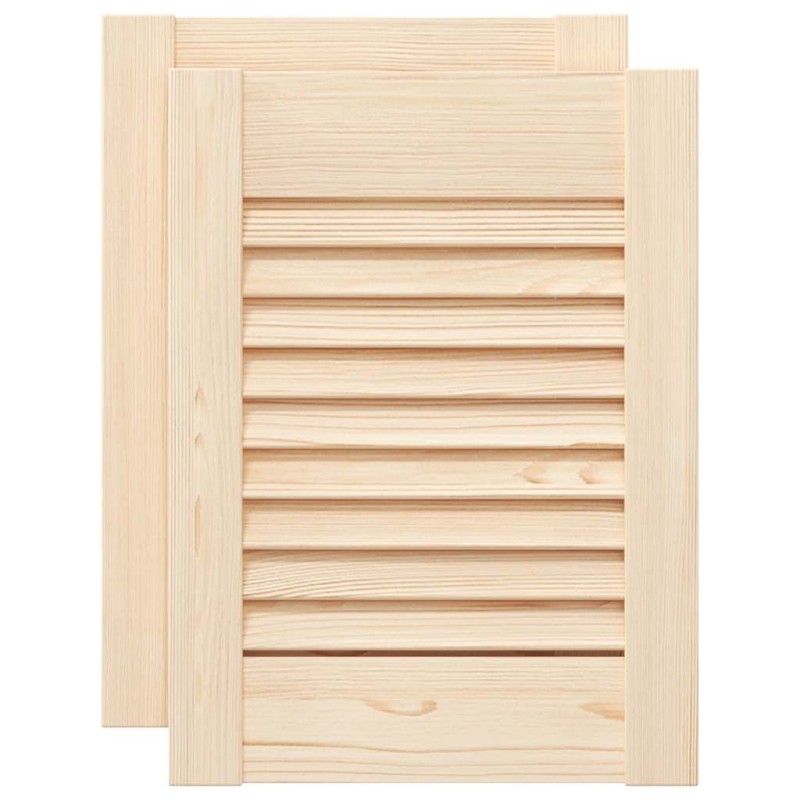vidaXL Πόρτες ντουλαπιών Louvred Design 2 τεμάχια 39,5x29,5 cm