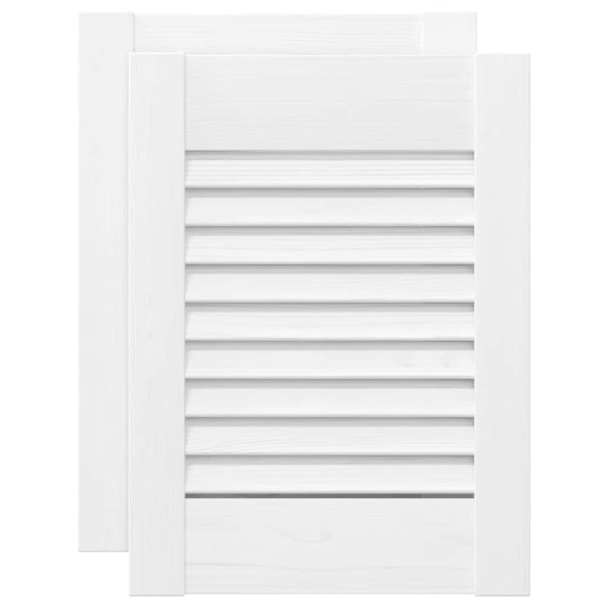 vidaXL Πόρτες ντουλαπιών Louvred Design 2 τεμάχια Λευκό 39,5x29,5 cm