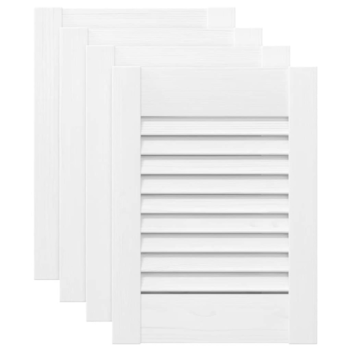 vidaXL Πόρτες ντουλαπιών Louvred Design 4 τεμάχια Λευκό 39,5x29,5 cm