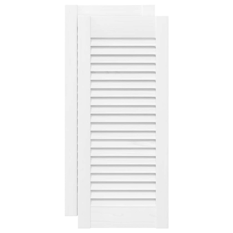 vidaXL Πόρτες ντουλαπιών Louvred Design 2 τεμάχια Λευκό 61,5x29,5 cm