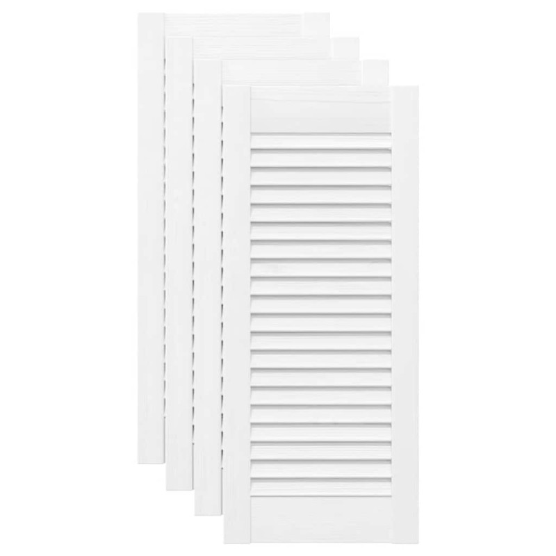 vidaXL Πόρτες ντουλαπιών Louvred Design 4 τεμάχια Λευκό 69x29,5 cm