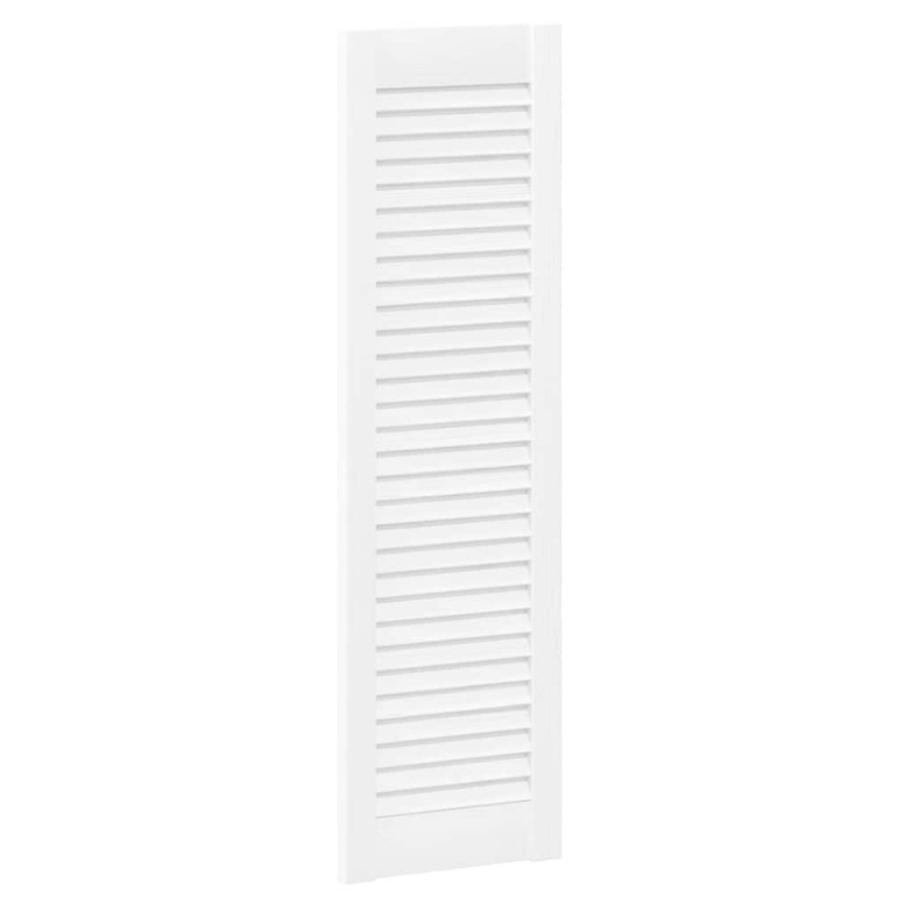 vidaXL Πόρτες ντουλαπιών Louvred Design 2 τεμάχια Λευκό 99x29,5 cm