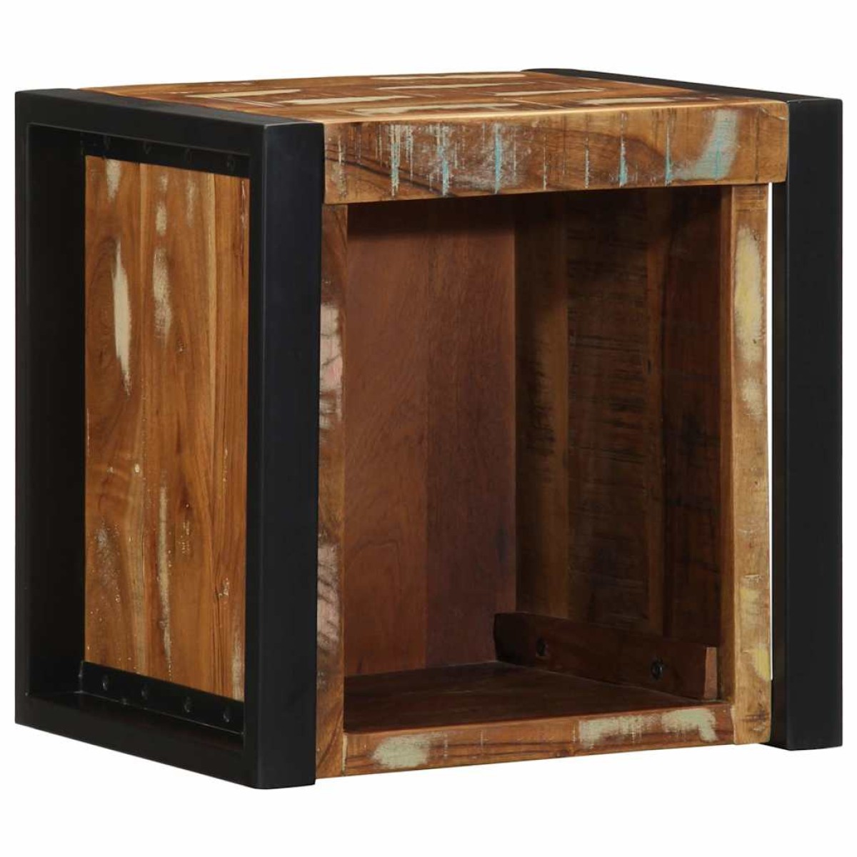 vidaXL Κομοδίνα 2 τεμάχια Πολύχρωμο 40x35x40cm Ξύλο μασίφ αναγεννημένο