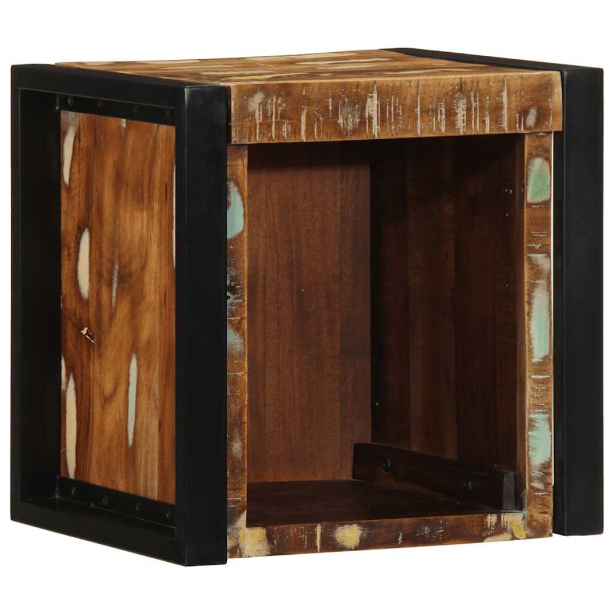 vidaXL Κομοδίνα 2 τεμάχια Πολύχρωμο 40x35x40cm Ξύλο μασίφ αναγεννημένο