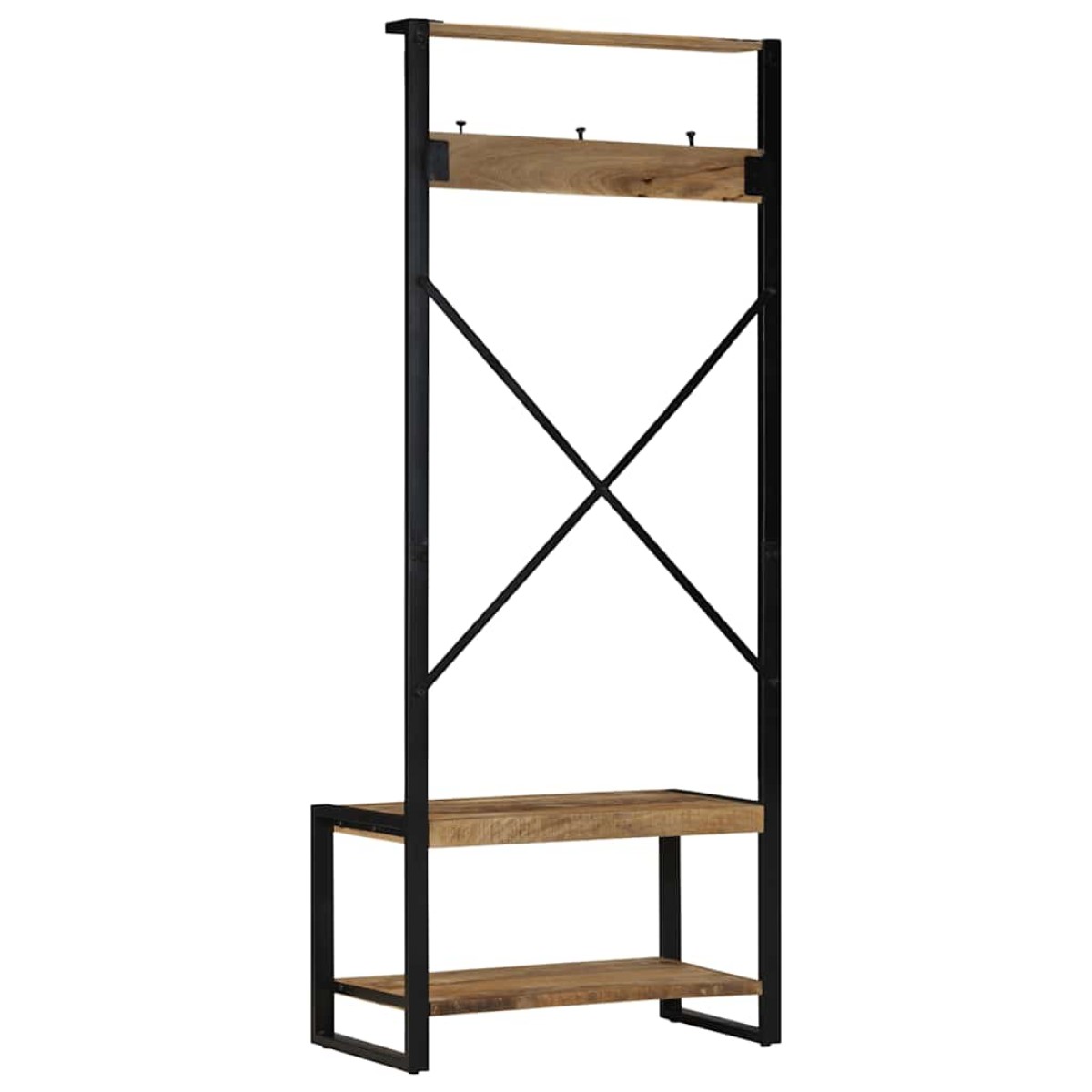 vidaXL Ράφι για ρούχα 80x40x190 cm Στερεό ακατέργαστο ξύλο Mango