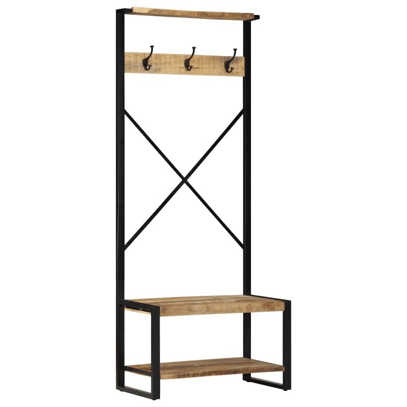 vidaXL Ράφι για ρούχα 80x40x190 cm Στερεό ακατέργαστο ξύλο Mango