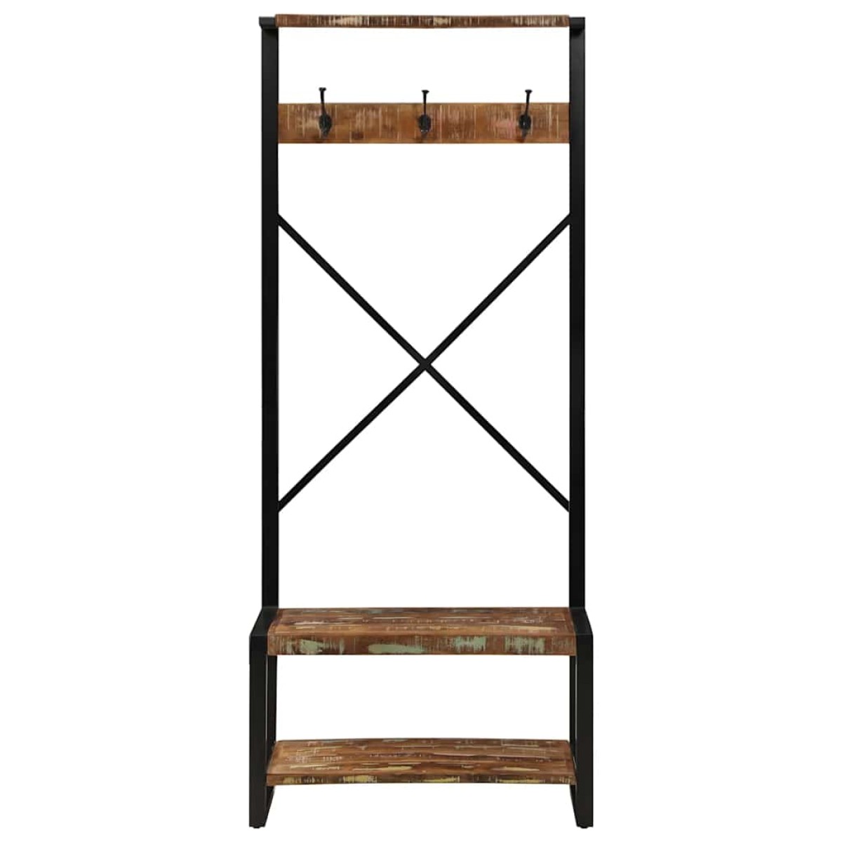vidaXL Ράφι για ρούχα Πολύχρωμο 80x40x190 cm Ξύλο μασίφ ανακυκλωμένο