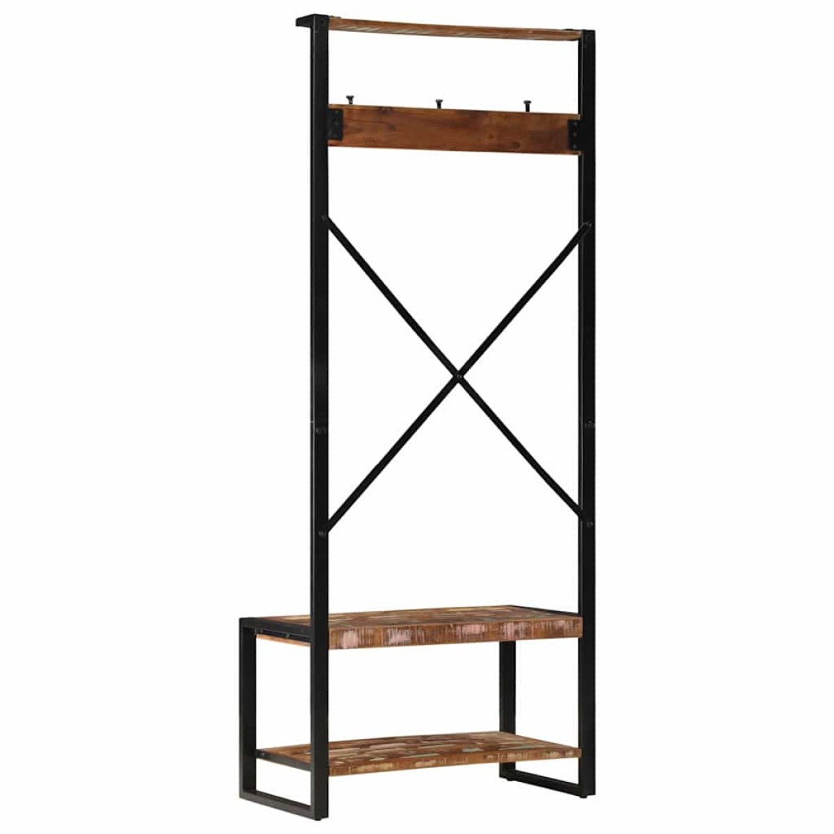 vidaXL Ράφι για ρούχα Πολύχρωμο 80x40x190 cm Ξύλο μασίφ ανακυκλωμένο