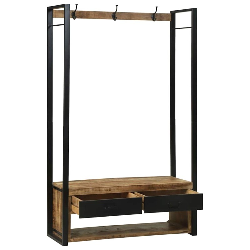 vidaXL Ράφι Ρούχων με ράφι Καφέ 110 x 40 x 179 εκ. Μασίφ ξύλο μάνγκο