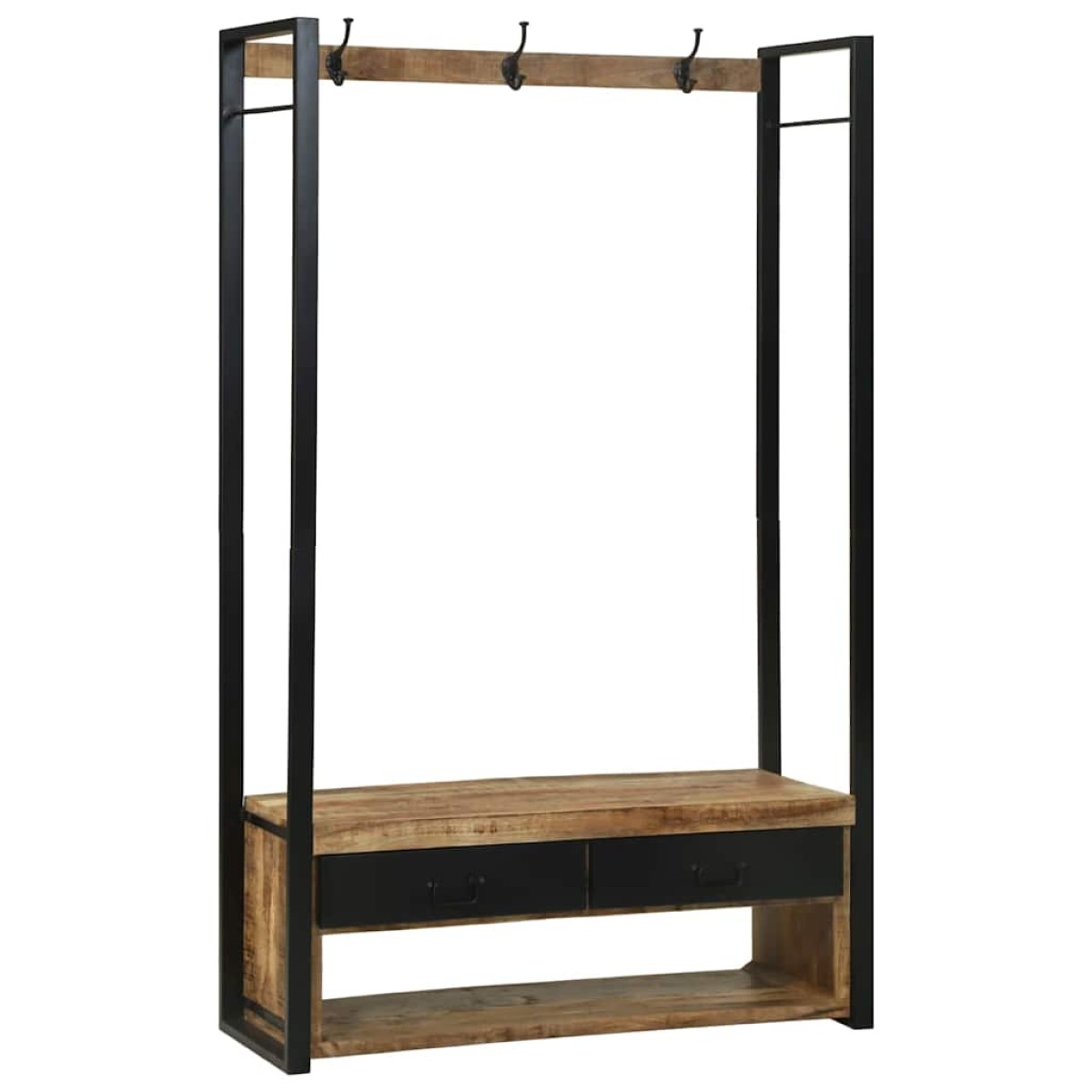 vidaXL Ράφι Ρούχων με ράφι Καφέ 110 x 40 x 179 εκ. Μασίφ ξύλο μάνγκο