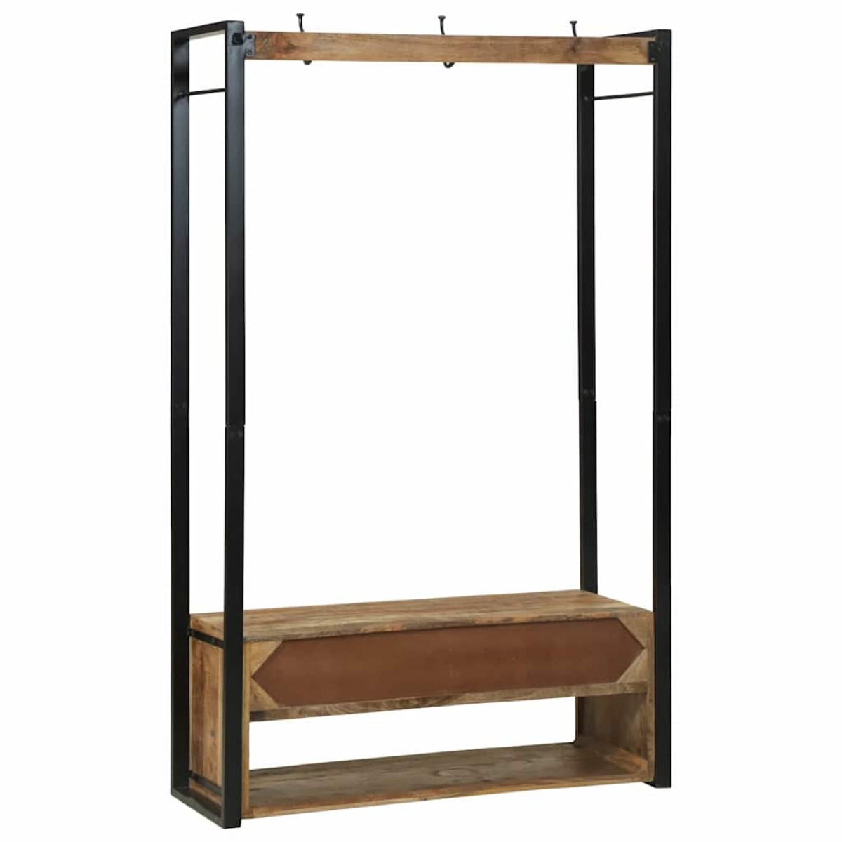 vidaXL Ράφι Ρούχων με ράφι Καφέ 110 x 40 x 179 εκ. Μασίφ ξύλο μάνγκο