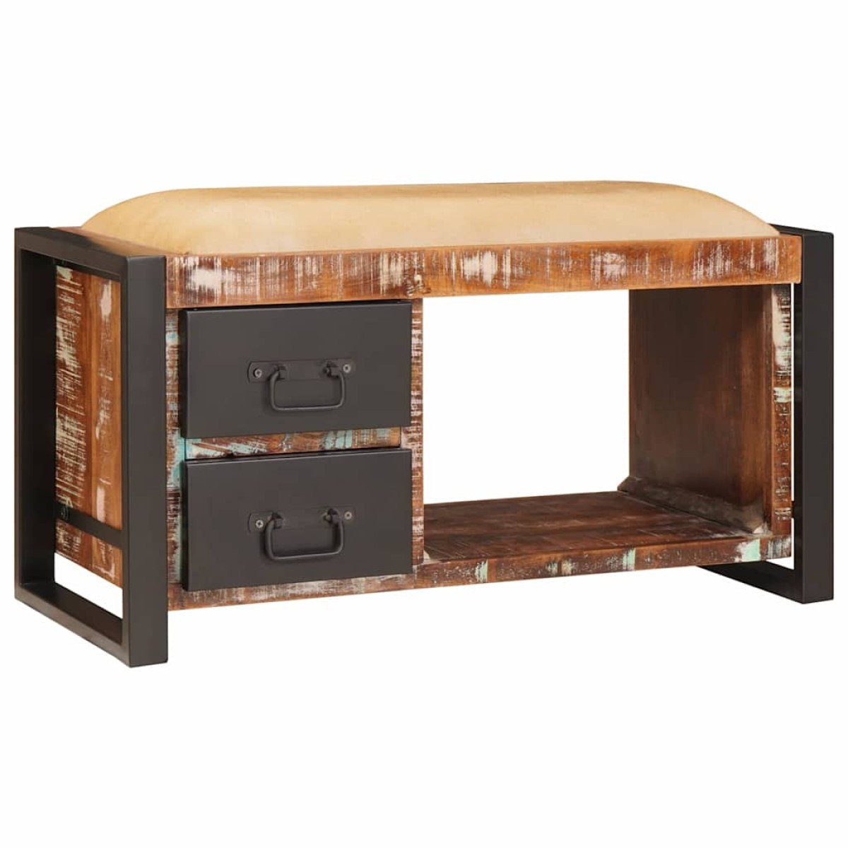 vidaXL Παγκάκι με αποθήκευση Πολύχρωμο 80 x 35 x 40 εκ