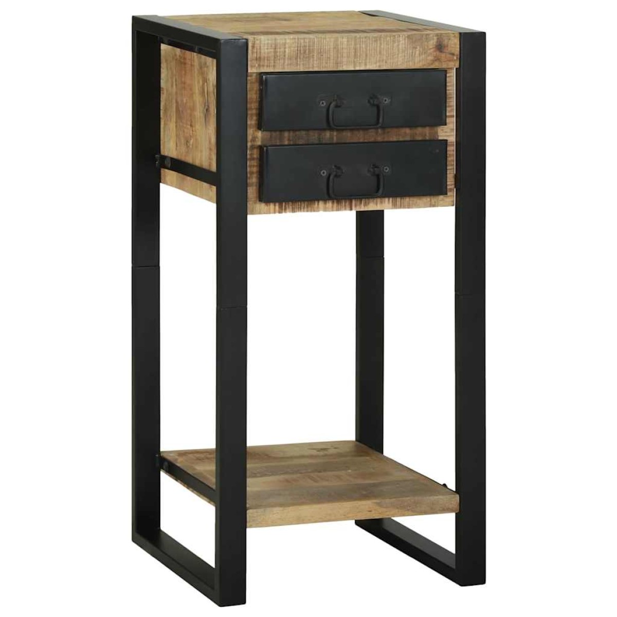 vidaXL End Table με συρτάρι Καφέ 40 x 40 x 80 cm Στερεό ξύλο μάνγκο