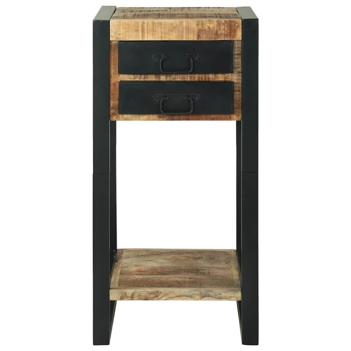 vidaXL End Table με συρτάρι Καφέ 40 x 40 x 80 cm Στερεό ξύλο μάνγκο