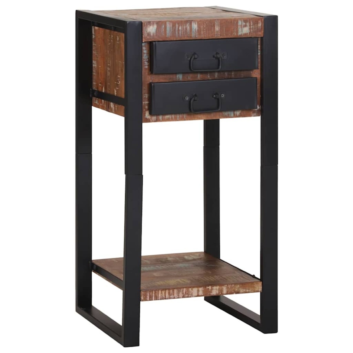 vidaXL End Table Πολύχρωμο 40 x 40 x 80 cm Στερεό Ανακτηθέν Ξύλο