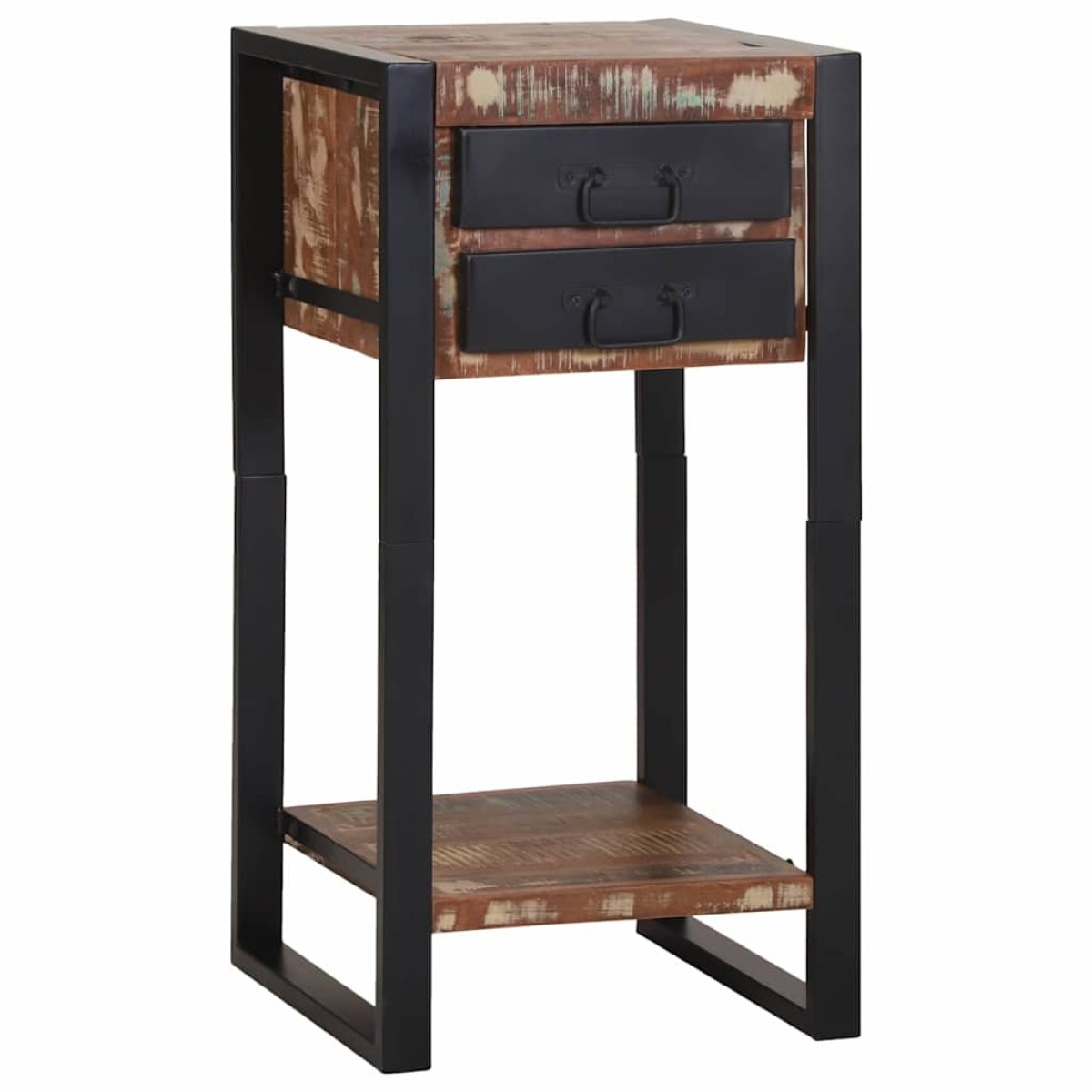 vidaXL End Table Πολύχρωμο 40 x 40 x 80 cm Στερεό Ανακτηθέν Ξύλο