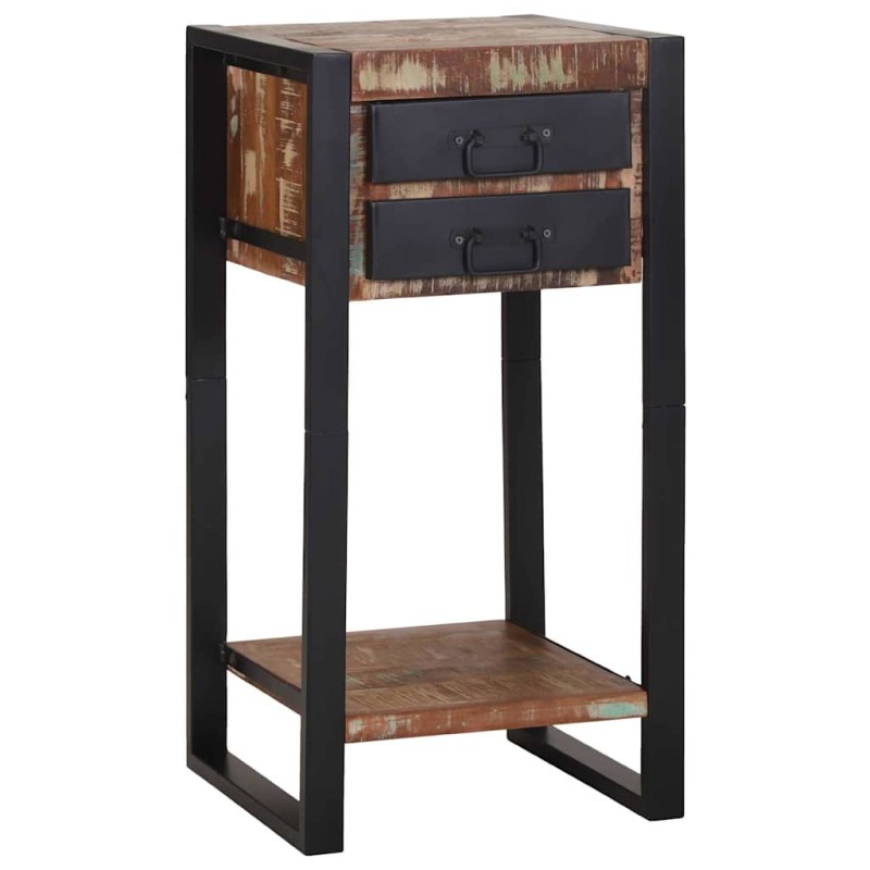 vidaXL End Table Πολύχρωμο 40 x 40 x 80 cm Στερεό Ανακτηθέν Ξύλο