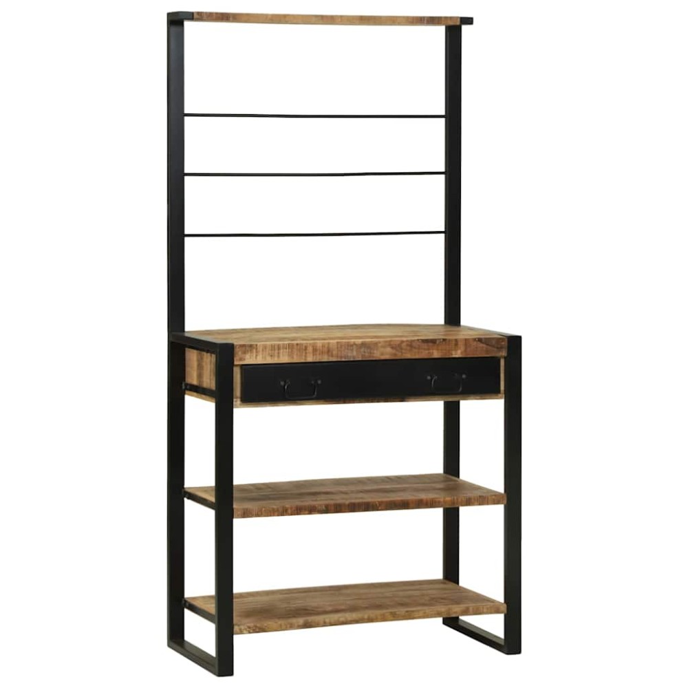 vidaXL Ράφι κουζίνας Καφέ και Μαύρο 80 x 40 x 160 cm