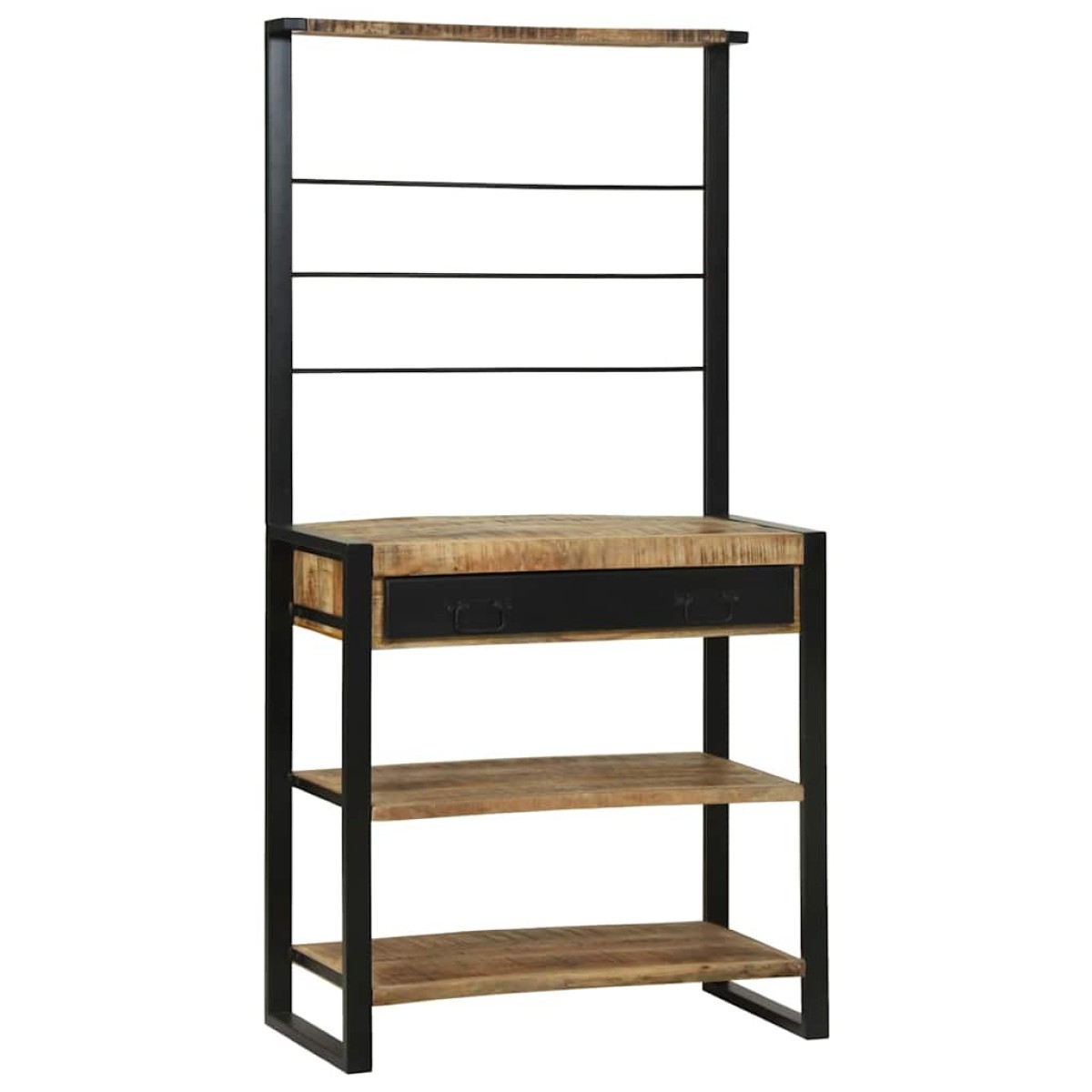 vidaXL Ράφι κουζίνας Καφέ και Μαύρο 80 x 40 x 160 cm