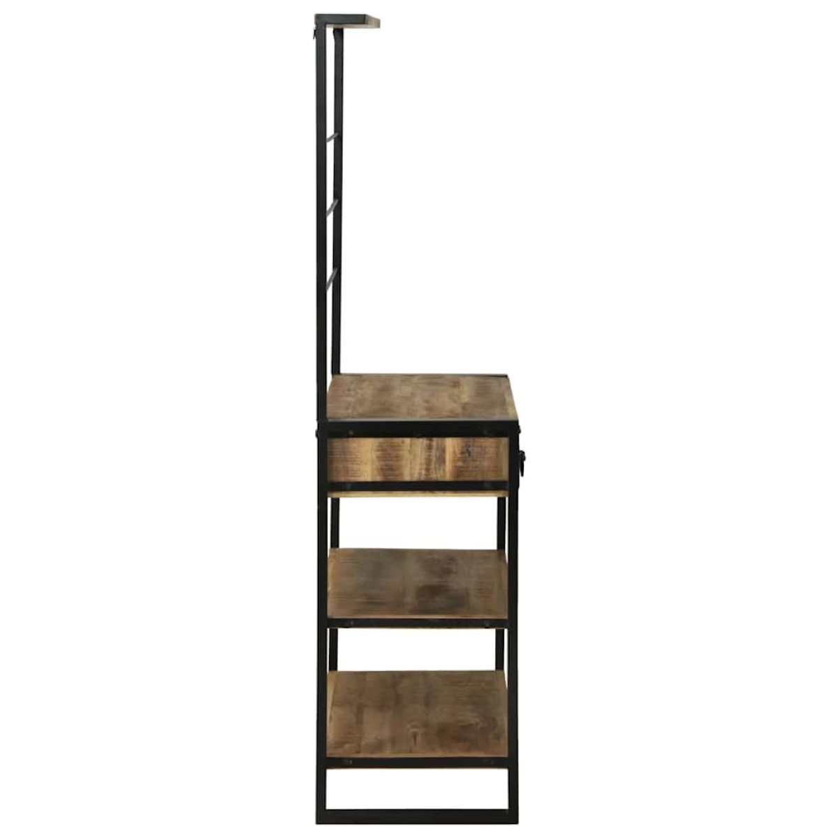 vidaXL Ράφι κουζίνας Καφέ και Μαύρο 80 x 40 x 160 cm