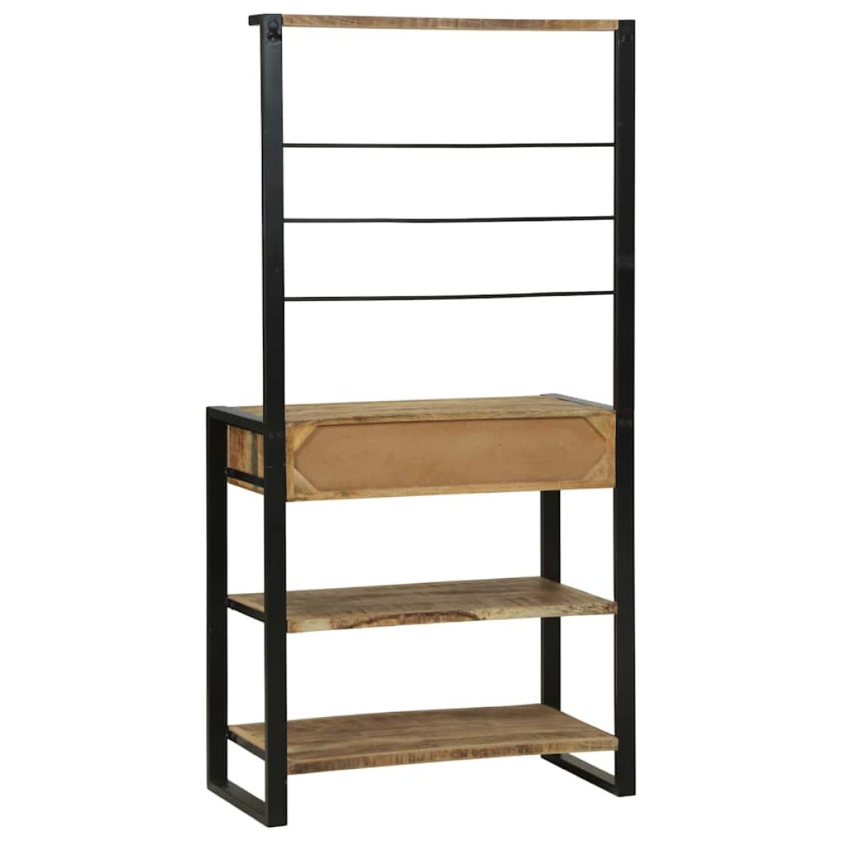 vidaXL Ράφι κουζίνας Καφέ και Μαύρο 80 x 40 x 160 cm