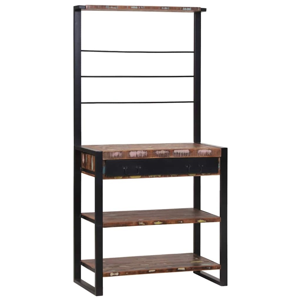 vidaXL Ράφι κουζίνας Πολύχρωμο και Μαύρο 80 x 40 x 160 cm