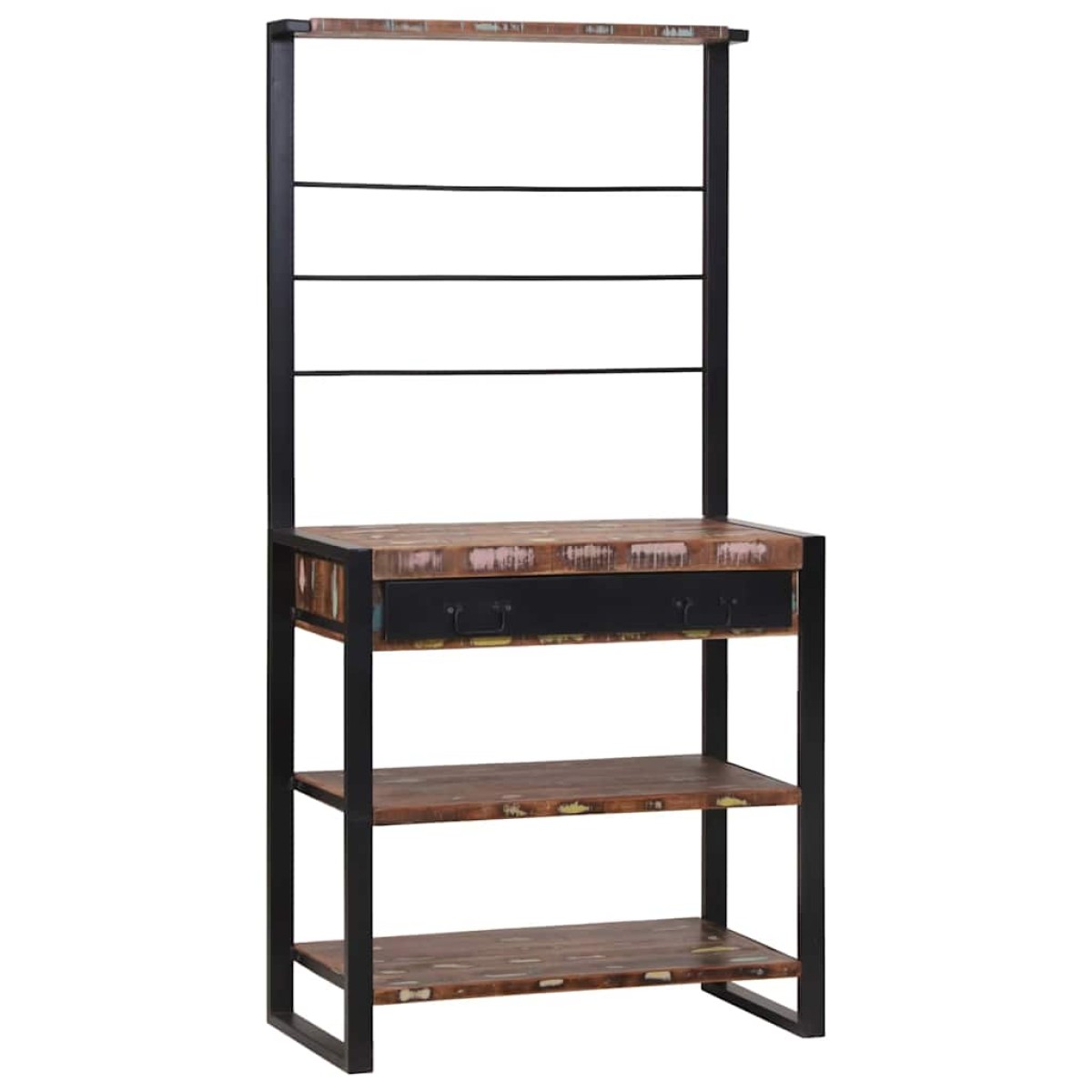 vidaXL Ράφι κουζίνας Πολύχρωμο και Μαύρο 80 x 40 x 160 cm