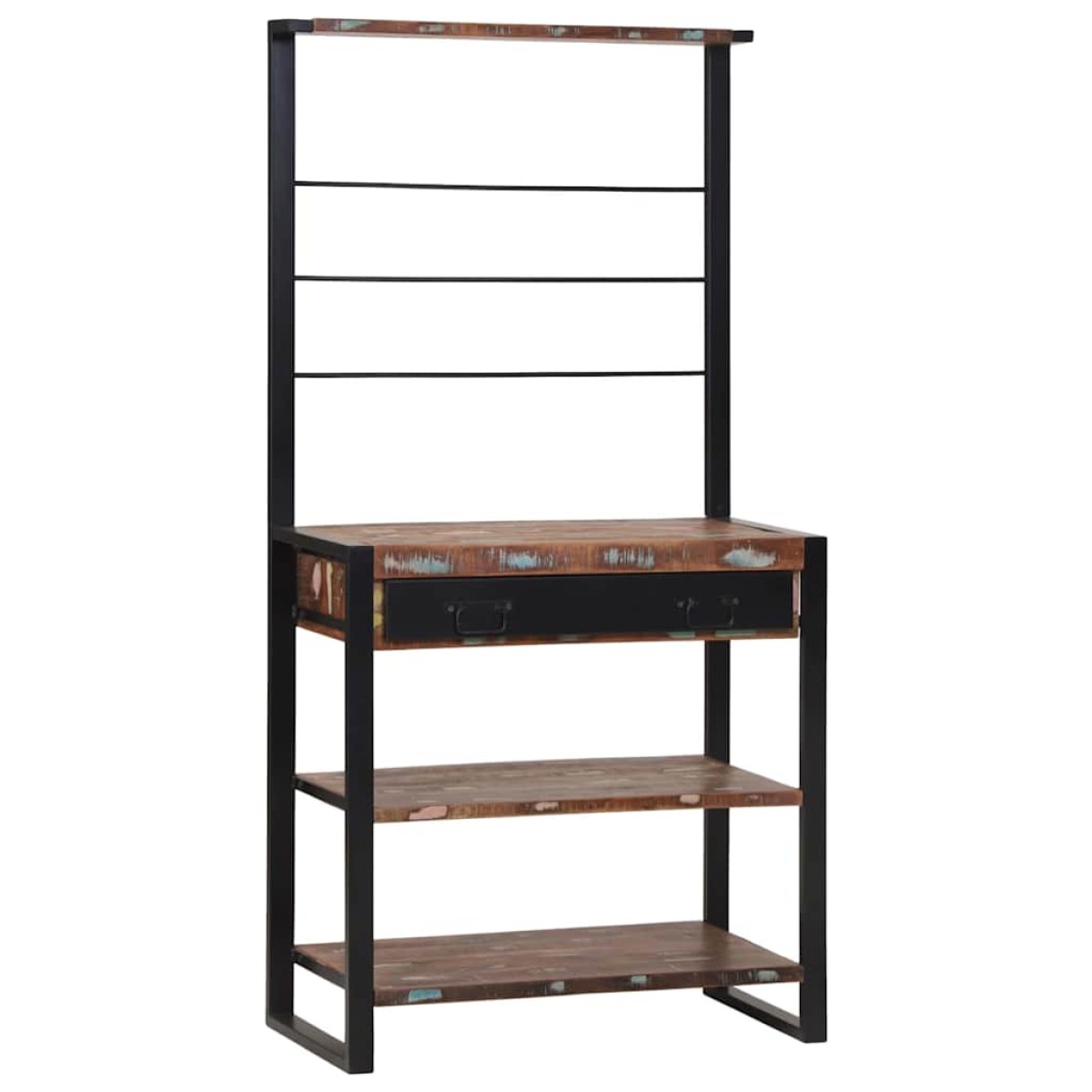 vidaXL Ράφι κουζίνας Πολύχρωμο και Μαύρο 80 x 40 x 160 cm