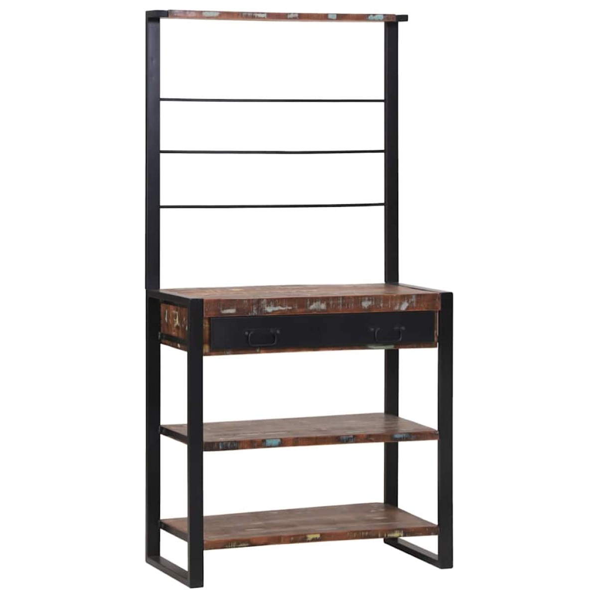 vidaXL Ράφι κουζίνας Πολύχρωμο και Μαύρο 80 x 40 x 160 cm