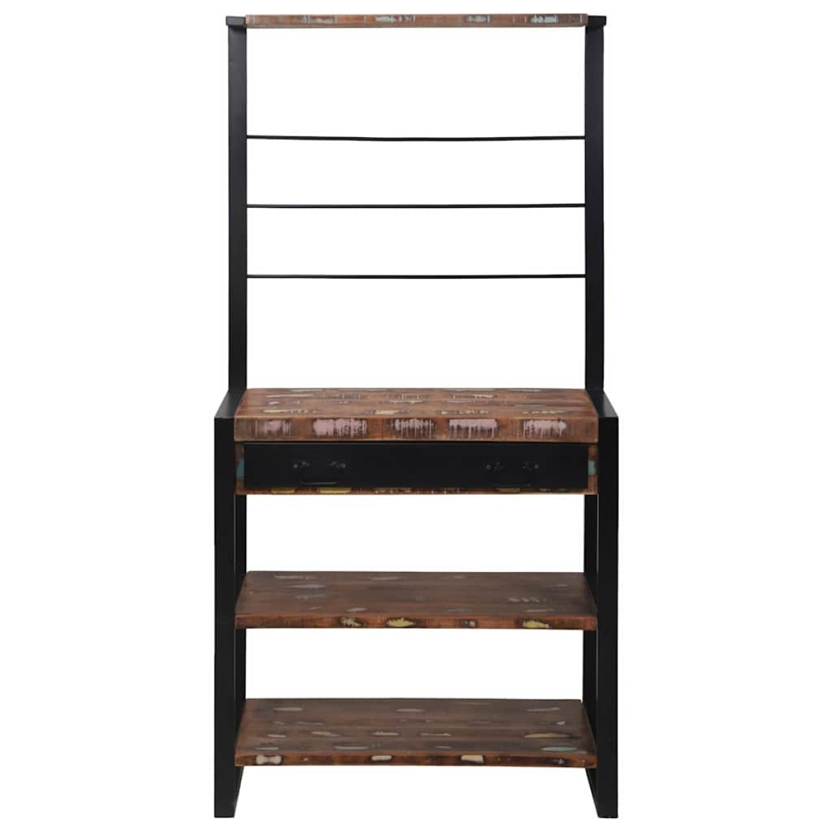 vidaXL Ράφι κουζίνας Πολύχρωμο και Μαύρο 80 x 40 x 160 cm