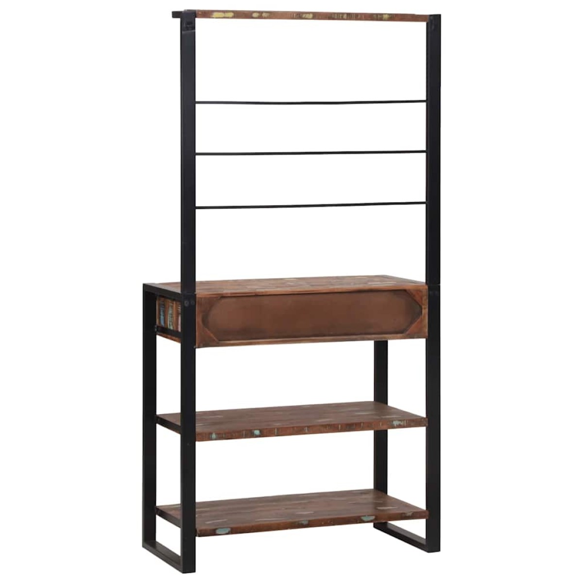 vidaXL Ράφι κουζίνας Πολύχρωμο και Μαύρο 80 x 40 x 160 cm
