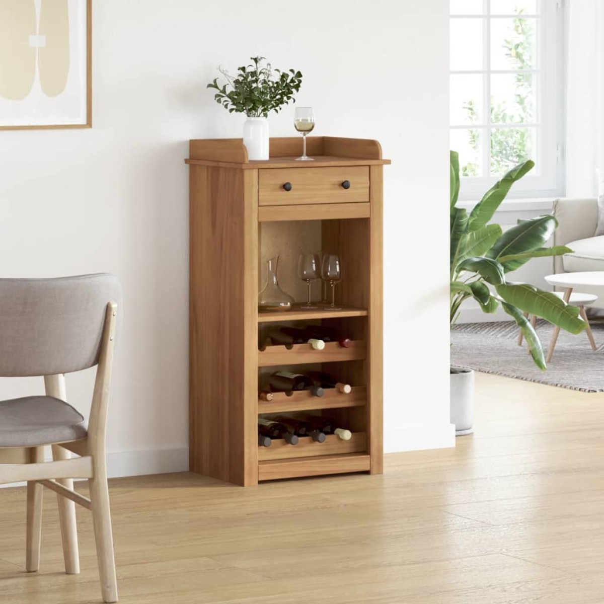 vidaXL Κάβα Κρασιών PANAMA 57x40x111,5 εκ. από Μασίφ Ξύλο Πεύκου