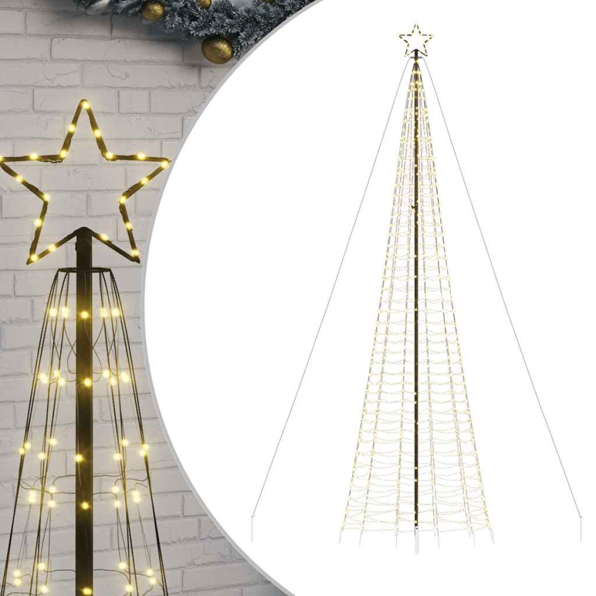 vidaXL Χριστουγεννιάτικο δέντρο LED με αιχμές 1534 LED Ζεστό Λευκό