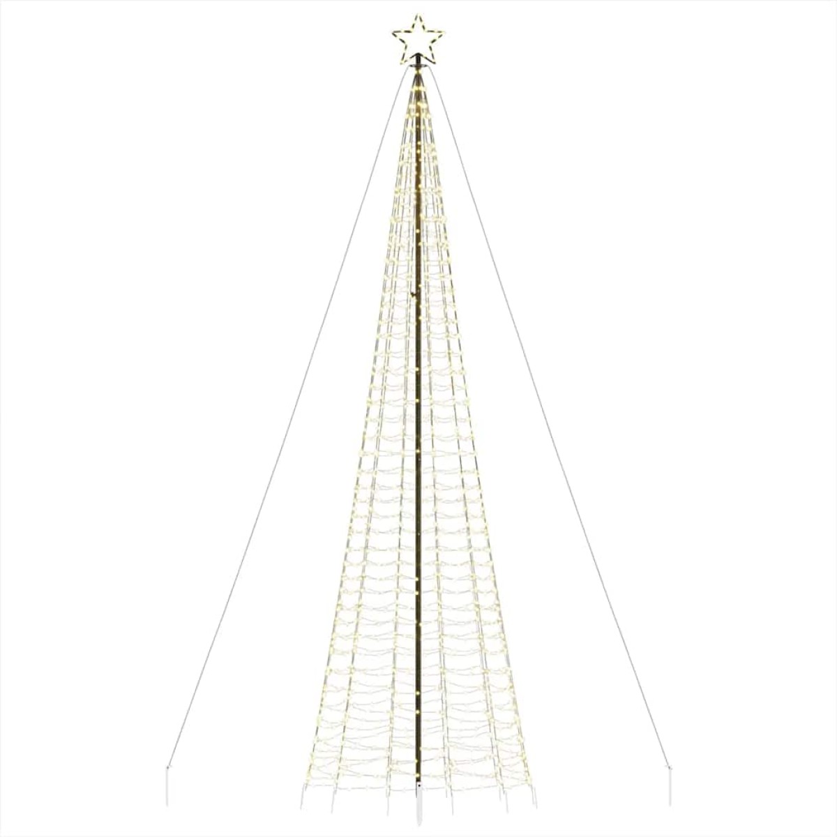 vidaXL Χριστουγεννιάτικο δέντρο LED με αιχμές 1534 LED Ζεστό Λευκό