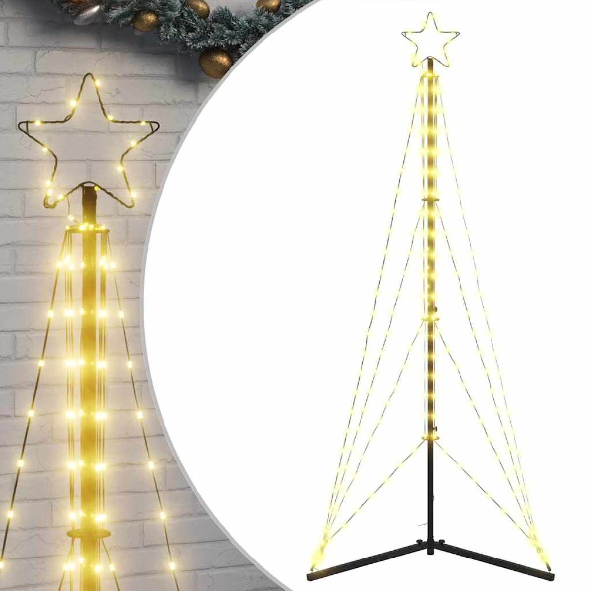 vidaXL Χριστουγεννιάτικο δέντρο LED 363 LED Θερμό Λευκό 182 εκ.