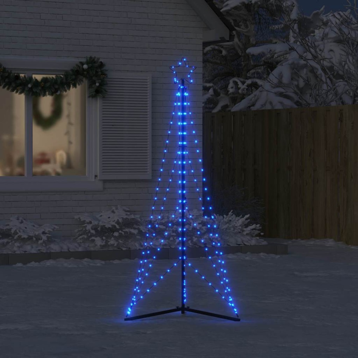 vidaXL Χριστουγεννιάτικο δέντρο LED 363 LED μπλε 182 εκ.