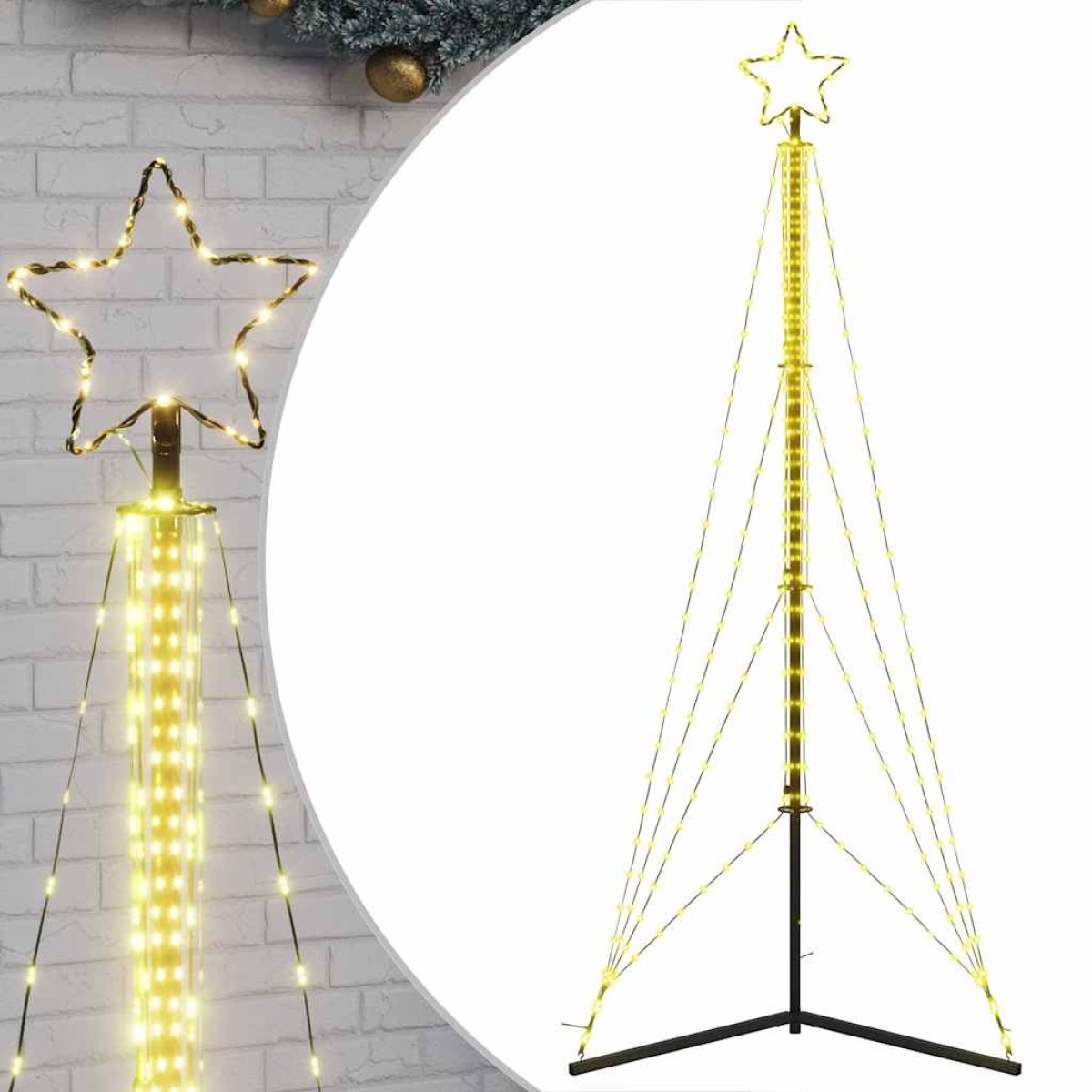 vidaXL Χριστουγεννιάτικο δέντρο LED 483 LED Θερμό Λευκό 240 εκ.