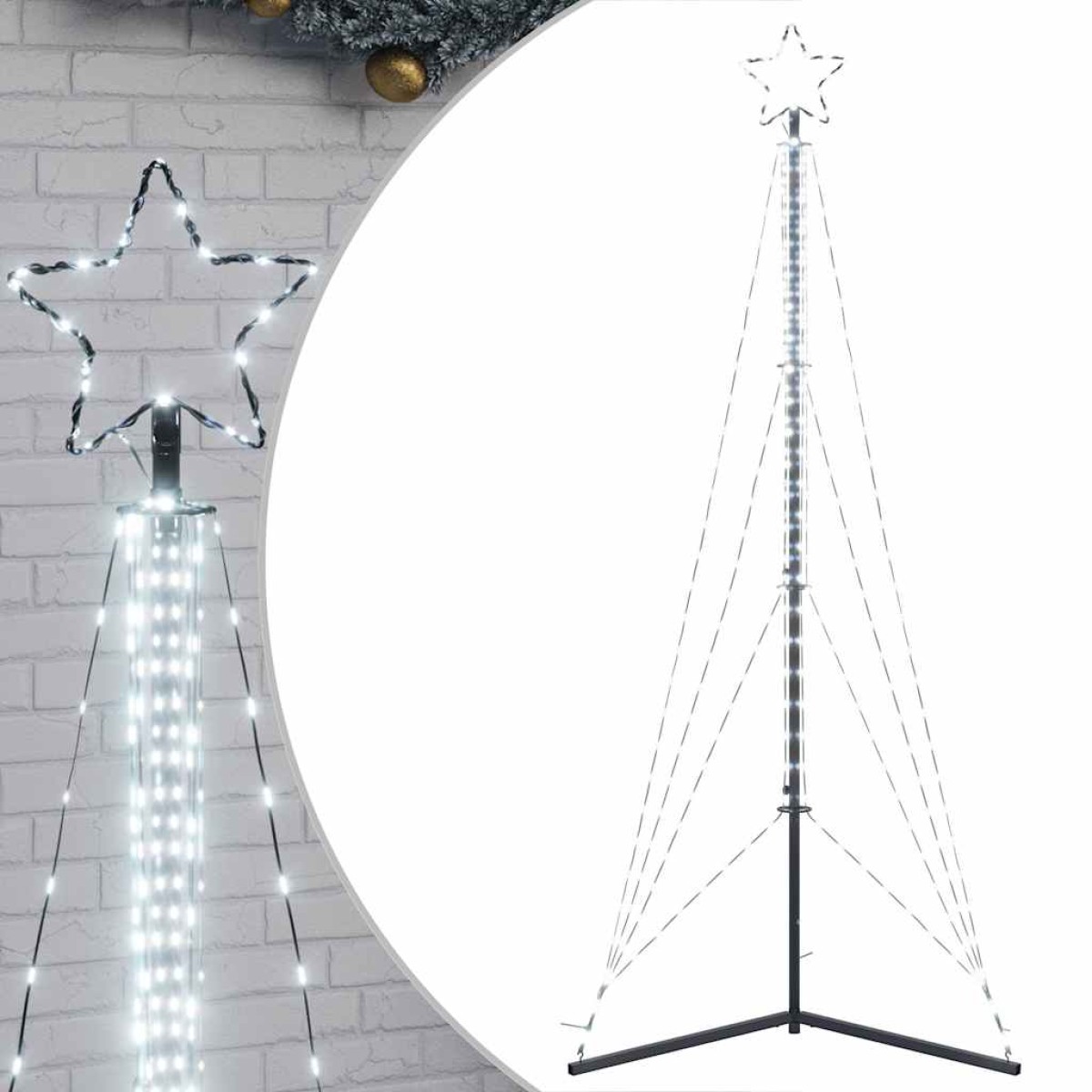 vidaXL Χριστουγεννιάτικο δέντρο LED 483 LED Cold White 240 cm