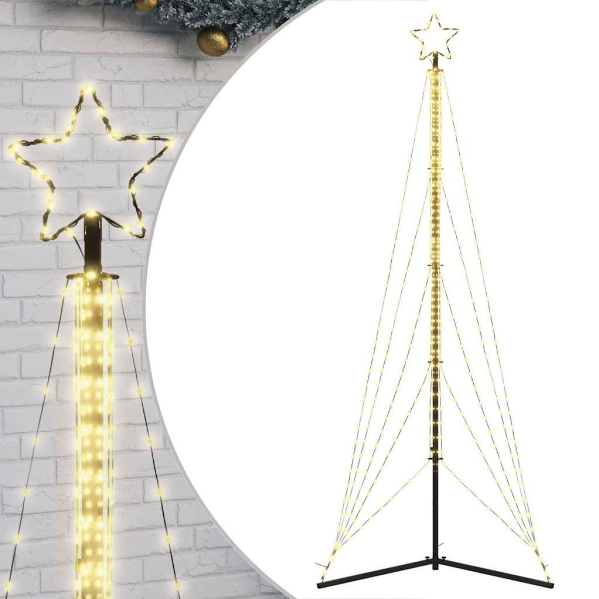 vidaXL Χριστουγεννιάτικο δέντρο LED 525 LED Ζεστό Λευκό 302 εκ.