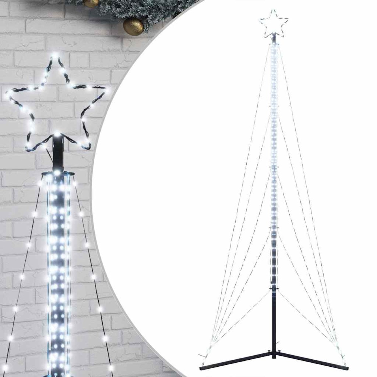vidaXL Χριστουγεννιάτικο δέντρο LED 525 LED Ψυχρό Λευκό 302 εκ.