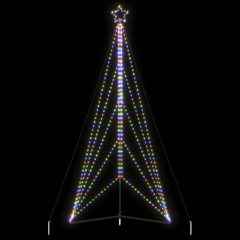 vidaXL Χριστουγεννιάτικο δέντρο LED 615 LED πολύχρωμα 404,5 εκ.