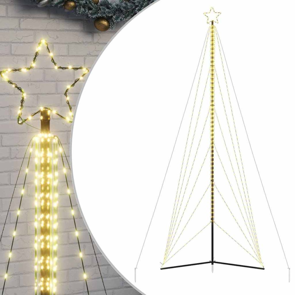 vidaXL Χριστουγεννιάτικο δέντρο LED 861 LED Θερμό Λευκό 478 εκ.