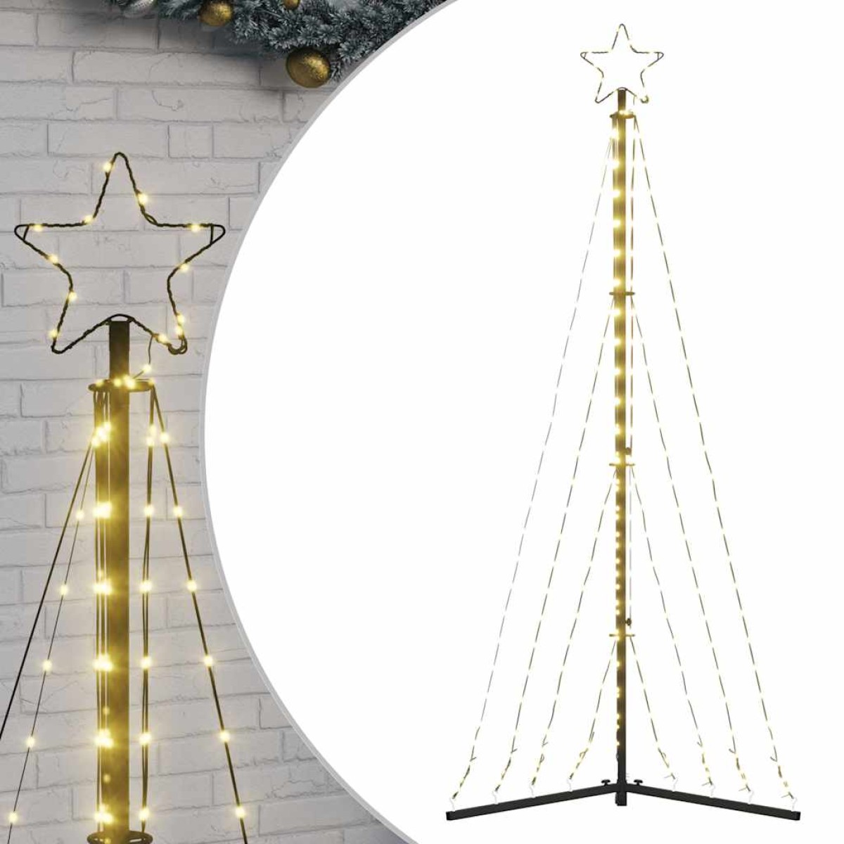vidaXL Χριστουγεννιάτικο δέντρο LED 339 LED Ζεστό Λευκό 187 εκ.