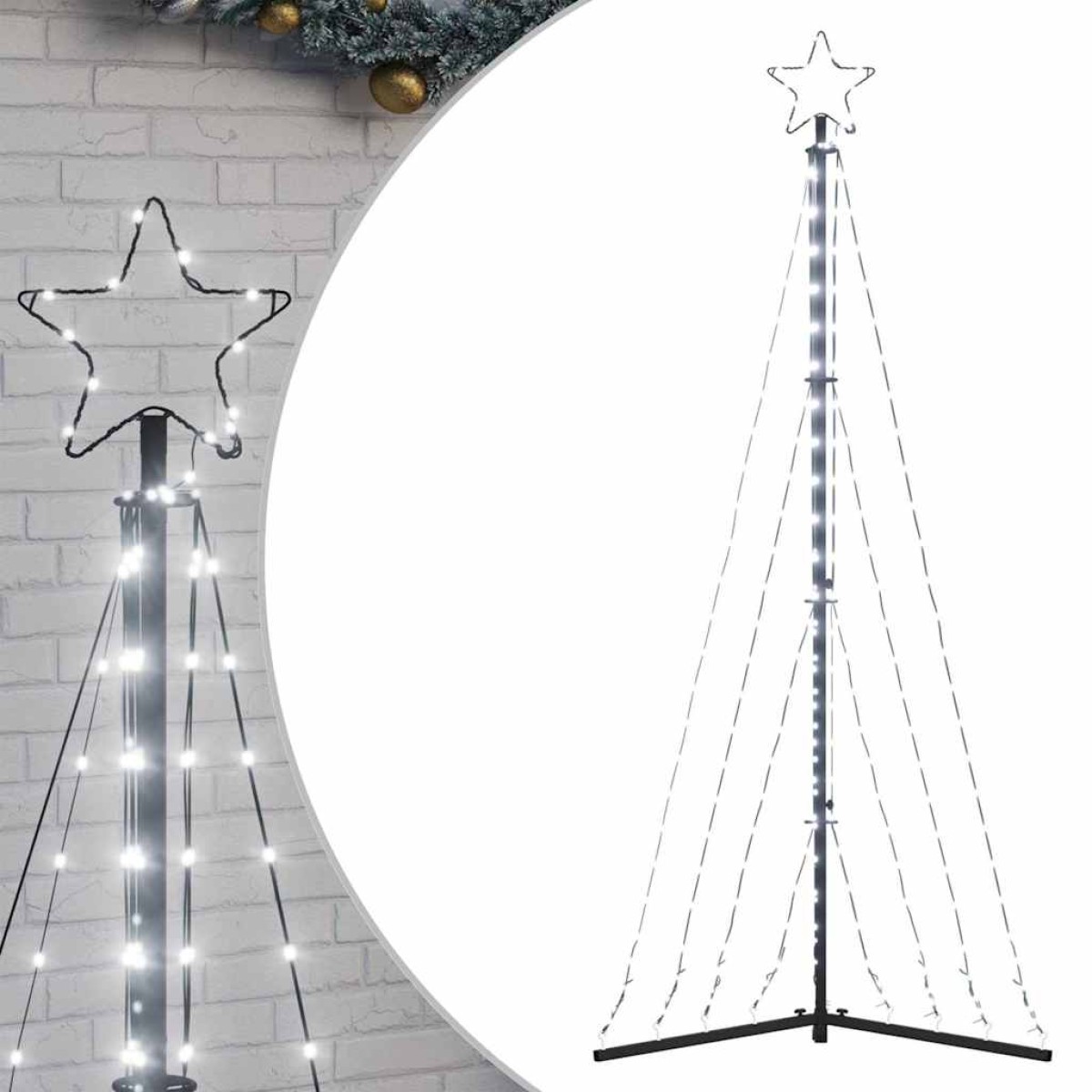 vidaXL Χριστουγεννιάτικο δέντρο LED 339 LED Ψυχρό Λευκό 187 εκ.
