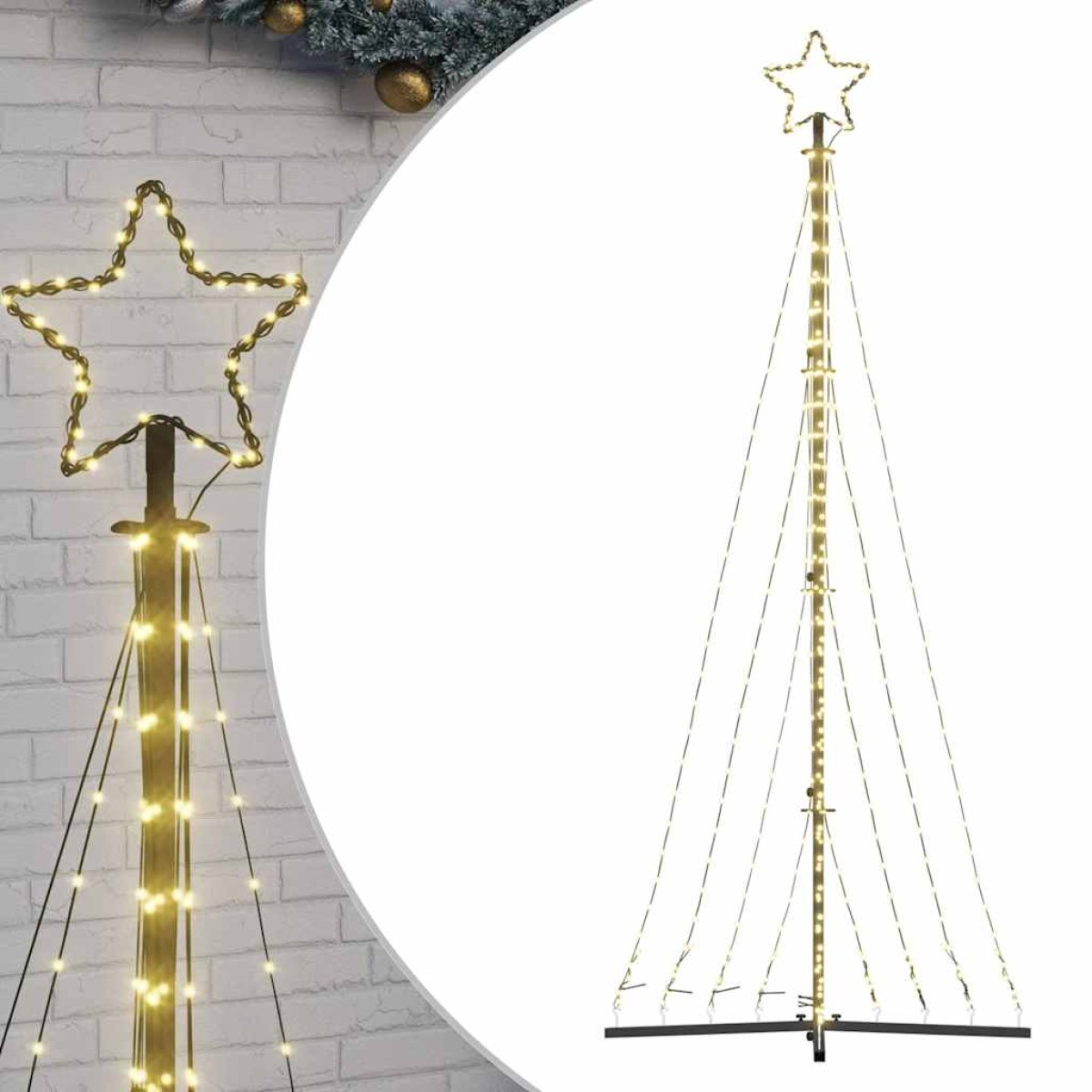 vidaXL Χριστουγεννιάτικο δέντρο LED 447 LED Ζεστό λευκό 250 εκ.