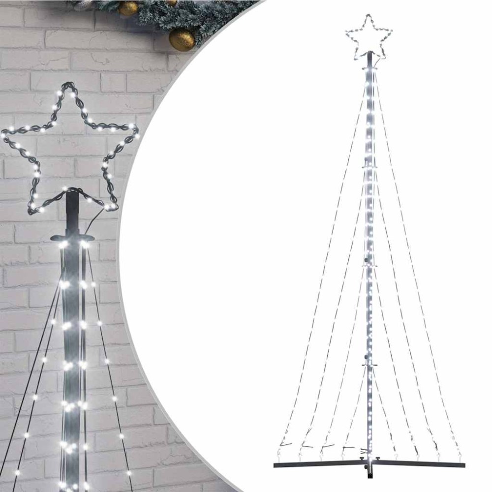 vidaXL Χριστουγεννιάτικο δέντρο LED 447 LED Ψυχρό Λευκό 250 εκ.