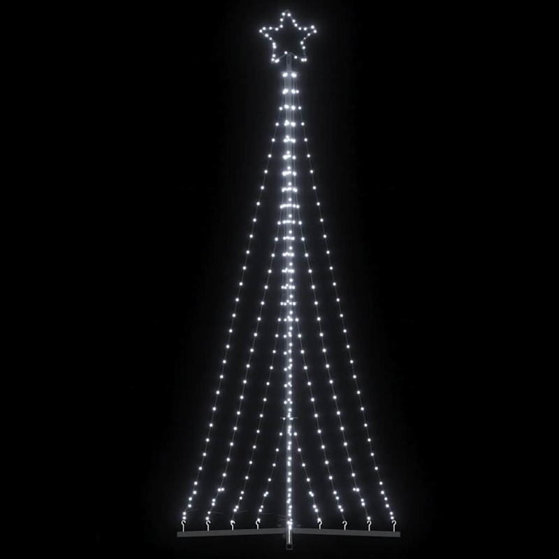 vidaXL Χριστουγεννιάτικο δέντρο LED 447 LED Ψυχρό Λευκό 250 εκ.